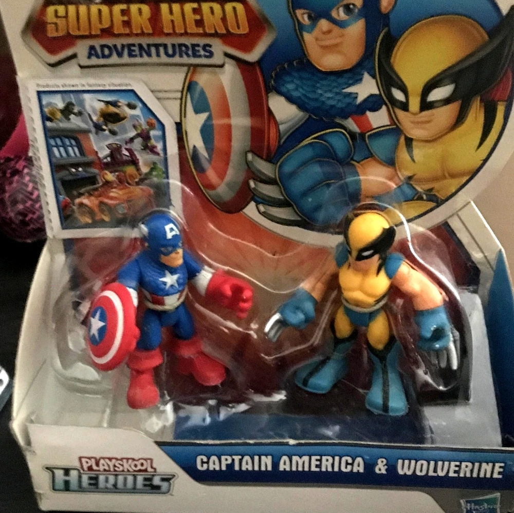 Captain America and wolverine playroom toy